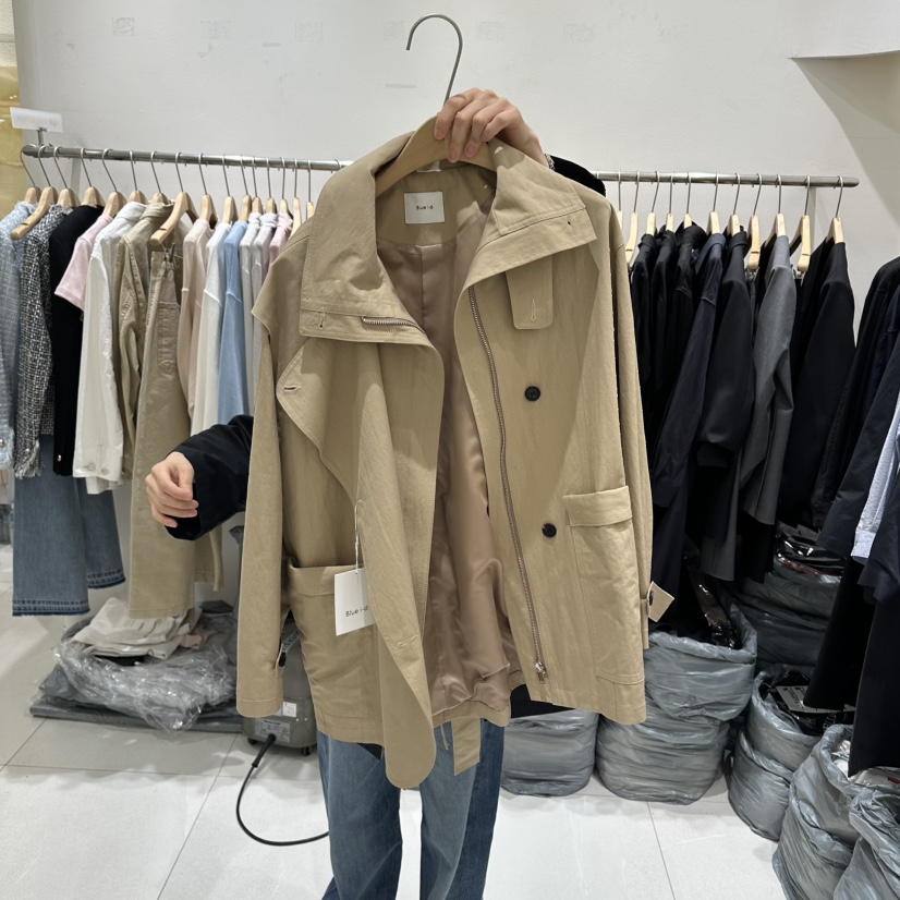 BLUEI-D/N SHARP韓國直郵女裝新款休閑真品夾克含腰帶Blue i-d/N SHARP夾克圖色2