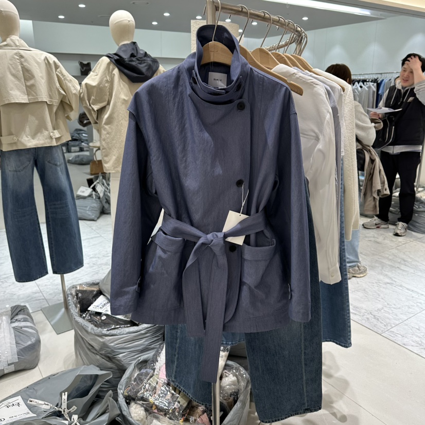 BLUEI-D/N SHARP韓國直郵女裝新款休閑真品夾克含腰帶Blue i-d/N SHARP夾克圖色3