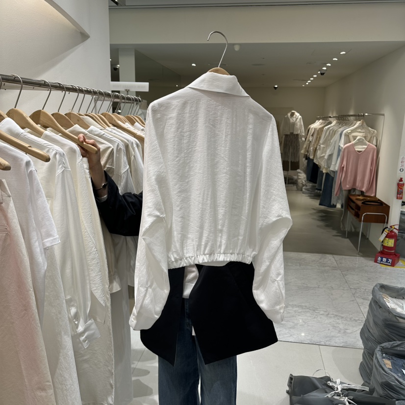 BLUEI-D/N SHARP韓國直郵女士新款職業26春夏襯衫蕾絲衫Blue i-d/N SHARP襯衫/蕾絲衫