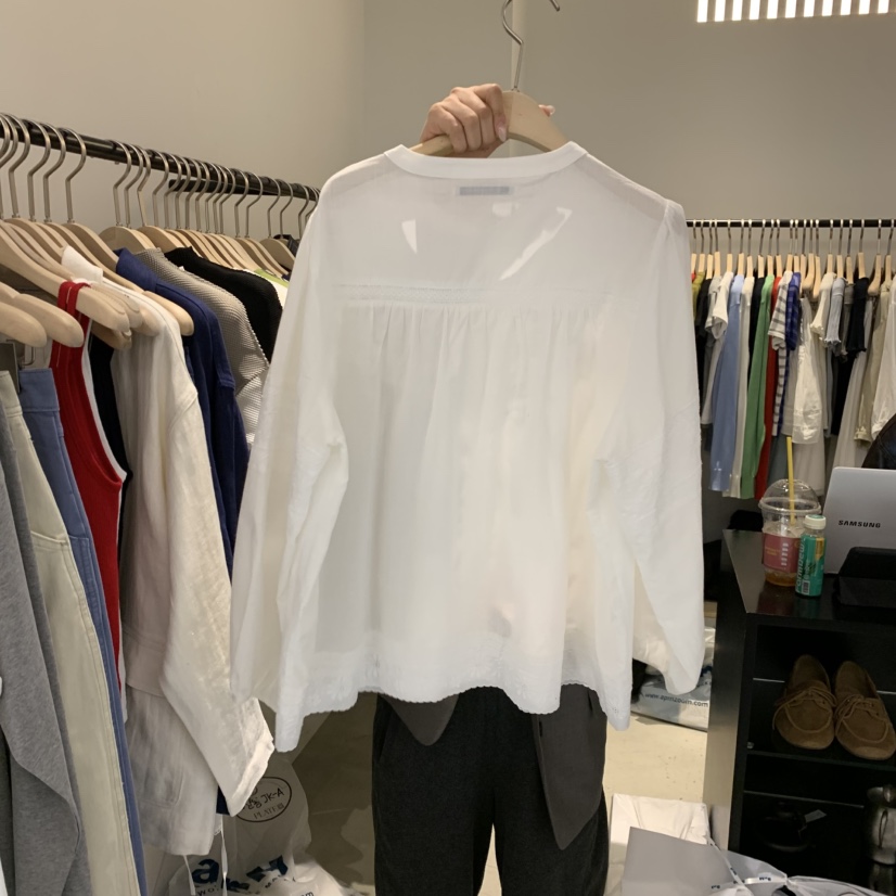 PLATE韓國直郵女裝新品26春夏時尚熱賣人氣真品襯衫蕾絲衫PLATE襯衫/蕾絲衫