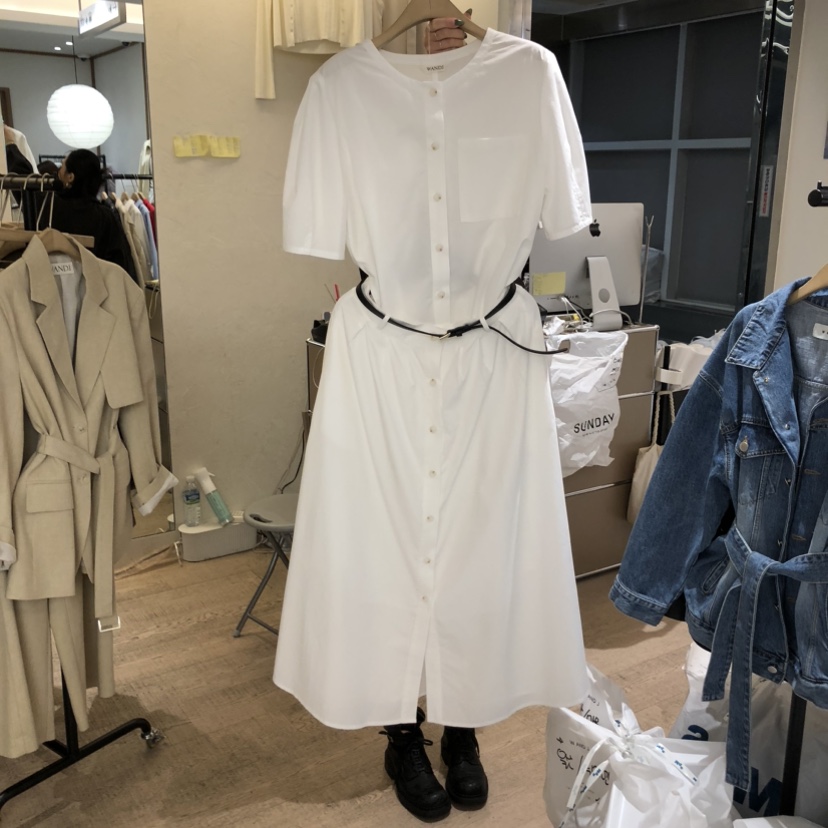 W AND J韓國代購女裝新款26春夏時尚職業連衣裙不含腰帶W AND J連衣裙圖色1