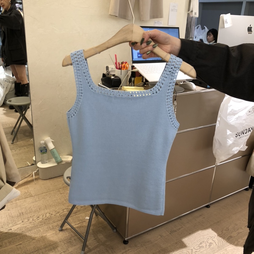 W AND J東大門代購女裝新品熱賣時尚真品26春夏吊帶背心手工W AND J吊帶/背心