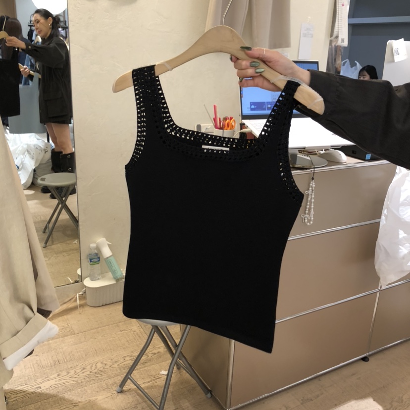 W AND J東大門代購女裝新品熱賣時尚真品26春夏吊帶背心手工W AND J吊帶/背心圖色3