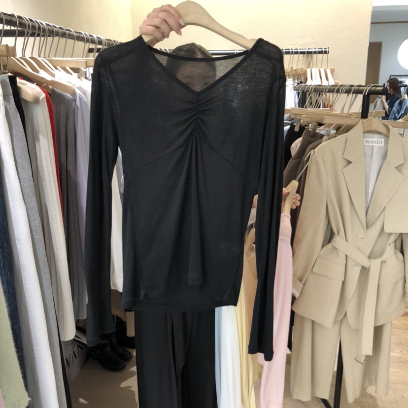 W AND J東大門實拍女士新品26春夏休閑時尚熱賣長袖T恤W AND J長袖T恤圖色4