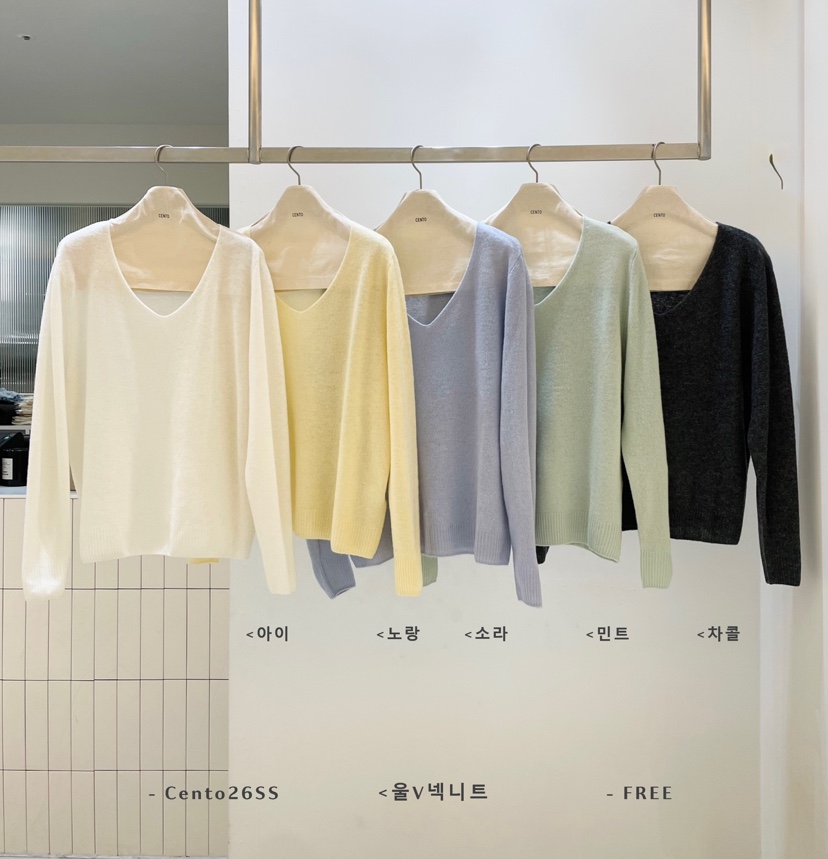 CENTO東大門直郵女裝新品26春夏推薦針織衫不含內搭V領羊毛CENTO針織衫