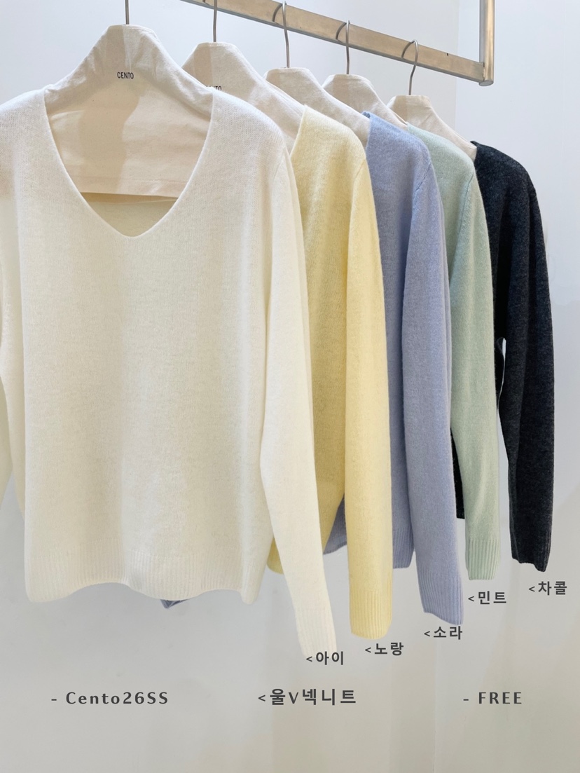 CENTO東大門直郵女裝新品26春夏推薦針織衫不含內搭V領羊毛CENTO針織衫