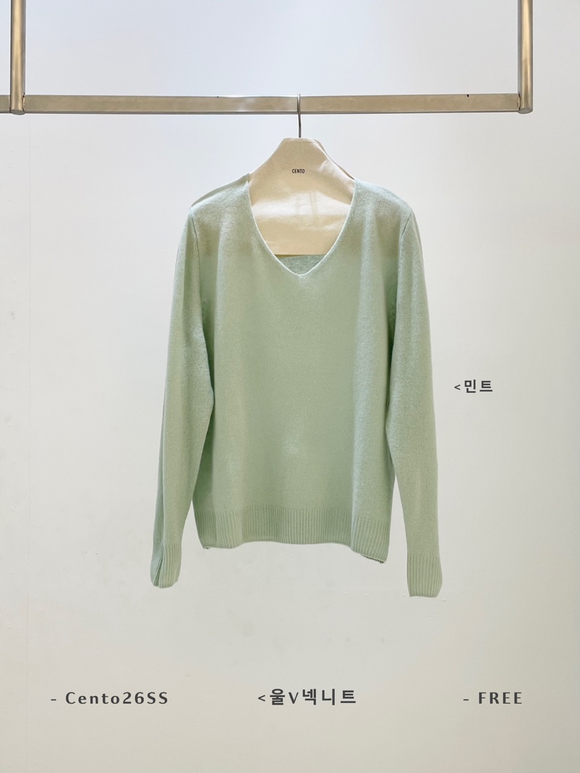 CENTO東大門直郵女裝新品26春夏推薦針織衫不含內搭V領羊毛CENTO針織衫圖色4