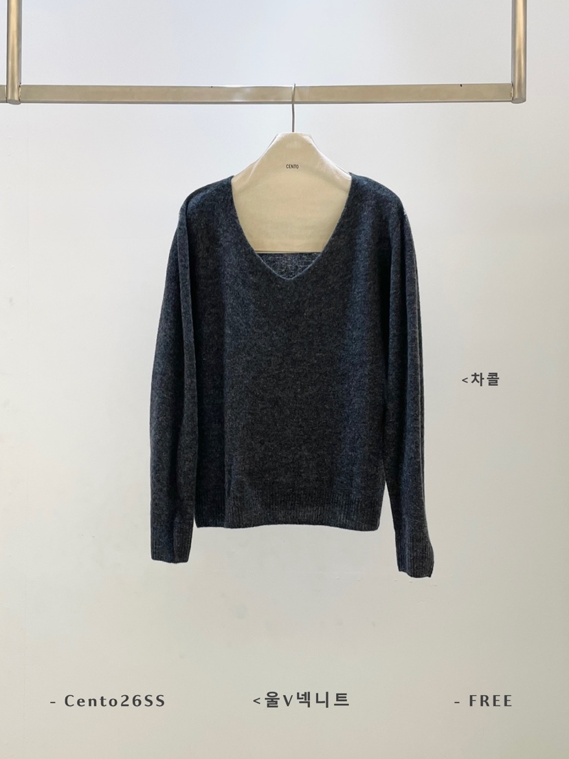 CENTO東大門直郵女裝新品26春夏推薦針織衫不含內搭V領羊毛CENTO針織衫圖色5