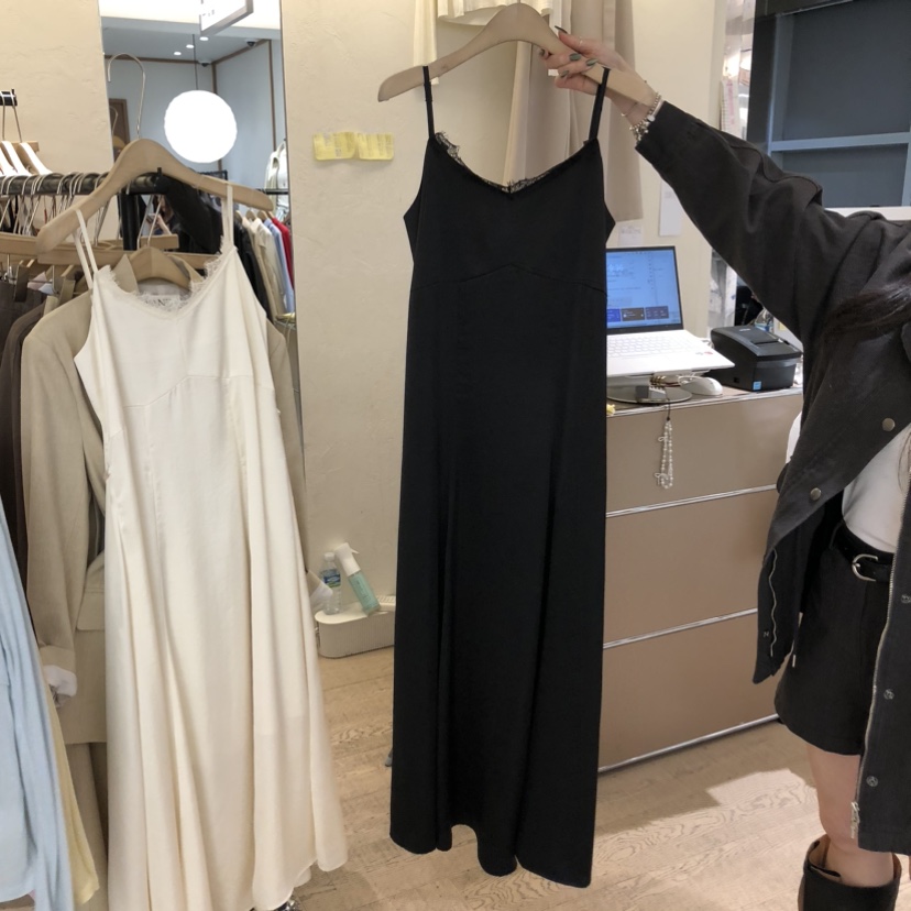 W AND J韓國直郵女士新品26春夏休閑真品職業連衣裙緞面W AND J連衣裙圖色2