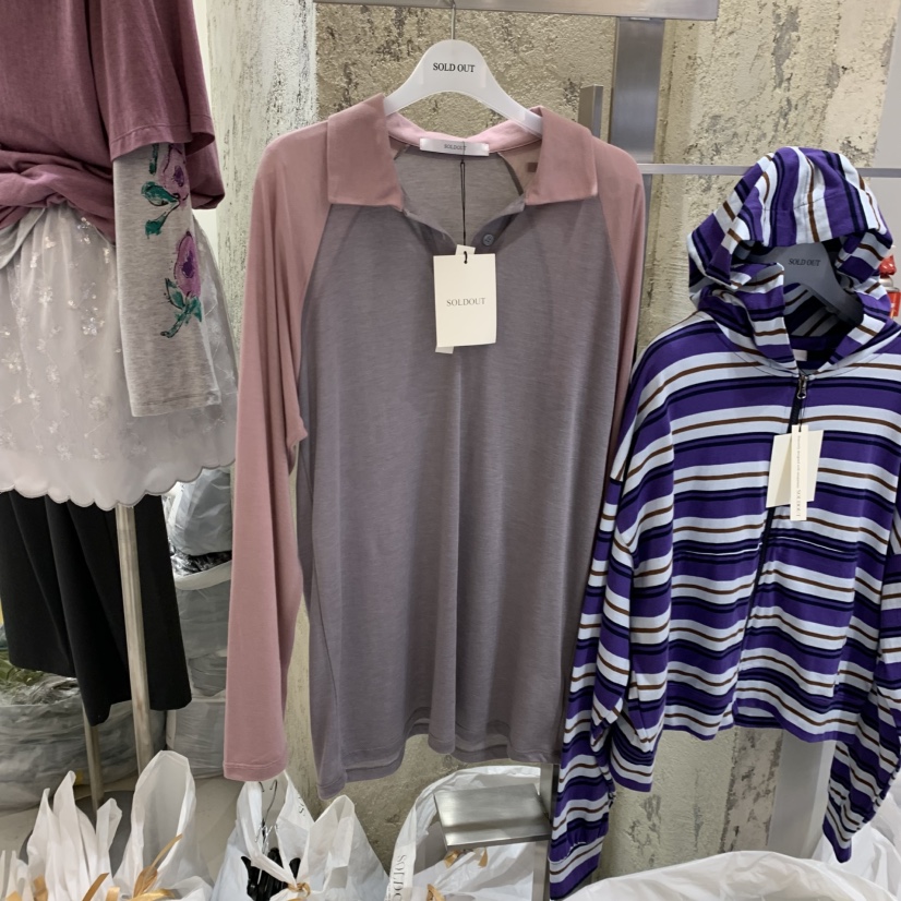 SOLD OUT韓國代購女士新品時尚人氣職業休閑真品長袖T恤SOLD OUT長袖T恤圖色2