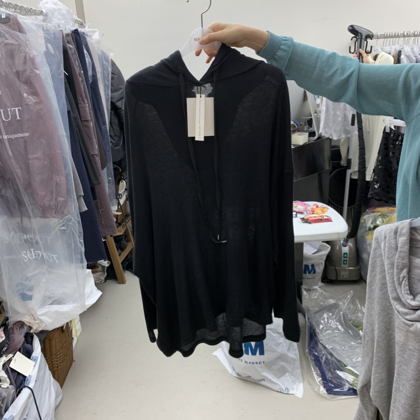 SOLD OUT韓國直郵女士新款推薦時尚長袖T恤華夫格連帽衫SOLD OUT長袖T恤圖色2