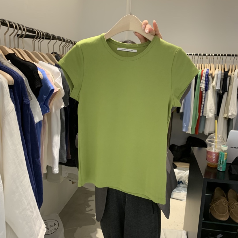 PLATE韓國代購女士新品休閑熱賣真品人氣26春夏職業T恤棉PLATET恤圖色4