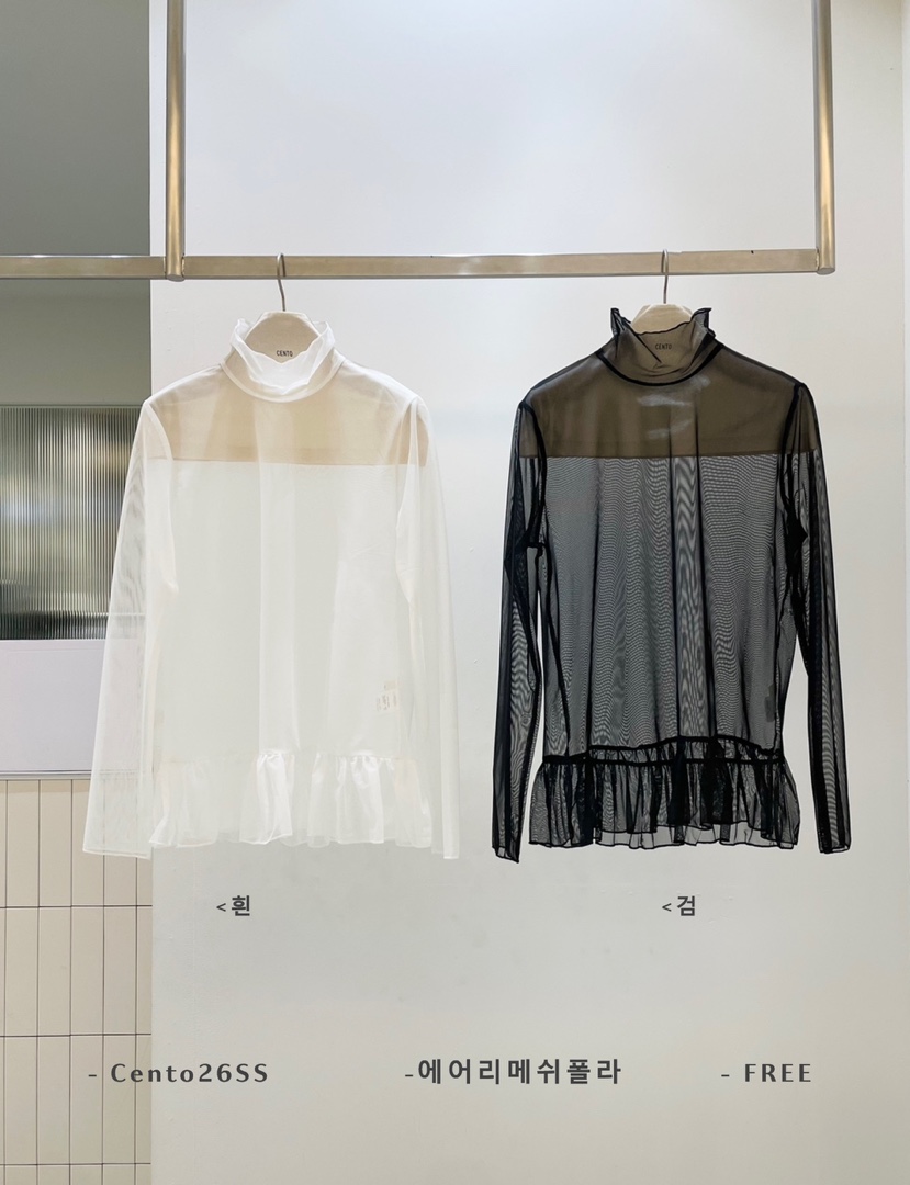 CENTO韓國代購女士新款職業26春夏時尚休閑襯衫蕾絲衫網眼CENTO襯衫/蕾絲衫