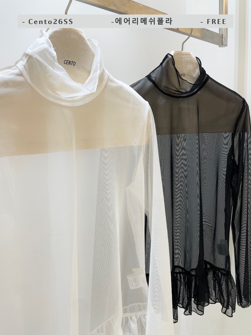 CENTO韓國代購女士新款職業26春夏時尚休閑襯衫蕾絲衫網眼CENTO襯衫/蕾絲衫