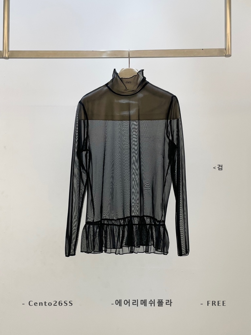 CENTO韓國代購女士新款職業26春夏時尚休閑襯衫蕾絲衫網眼CENTO襯衫/蕾絲衫圖色2