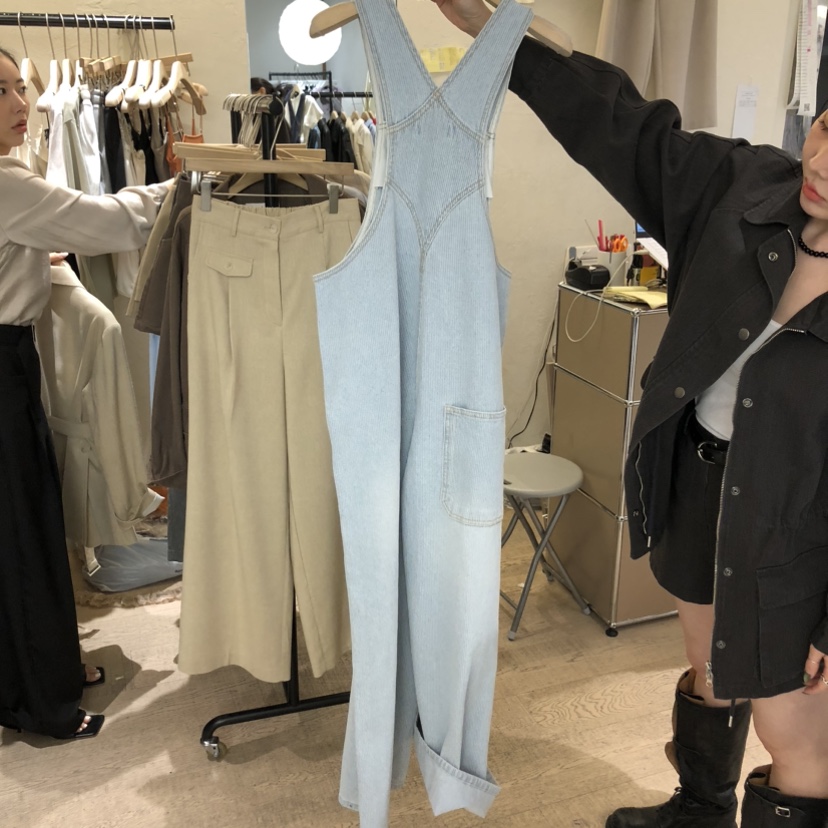 W AND J韓國代購女裝新品推薦人氣26春夏休閑背帶褲拉鏈W AND J背帶褲