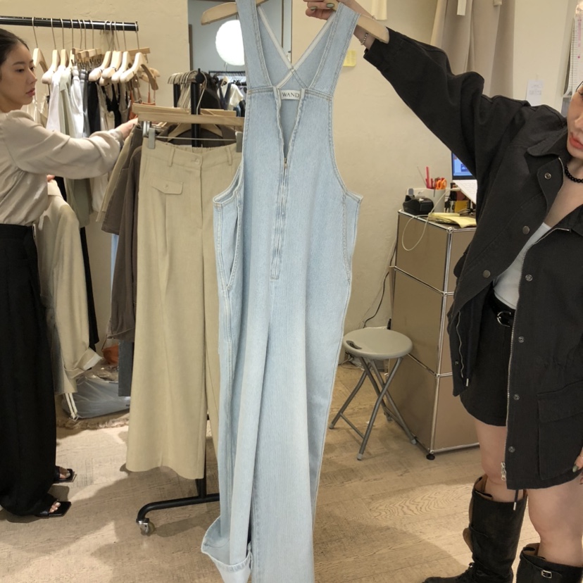 W AND J韓國代購女裝新品推薦人氣26春夏休閑背帶褲拉鏈W AND J背帶褲圖色1