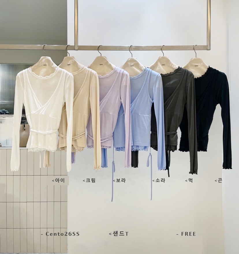 CENTO東大門直郵女士新品人氣職業26春夏真品長袖T恤假兩件CENTO長袖T恤