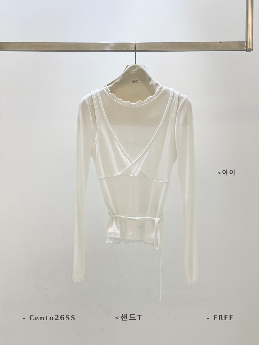 CENTO東大門直郵女士新品人氣職業26春夏真品長袖T恤假兩件CENTO長袖T恤圖色1