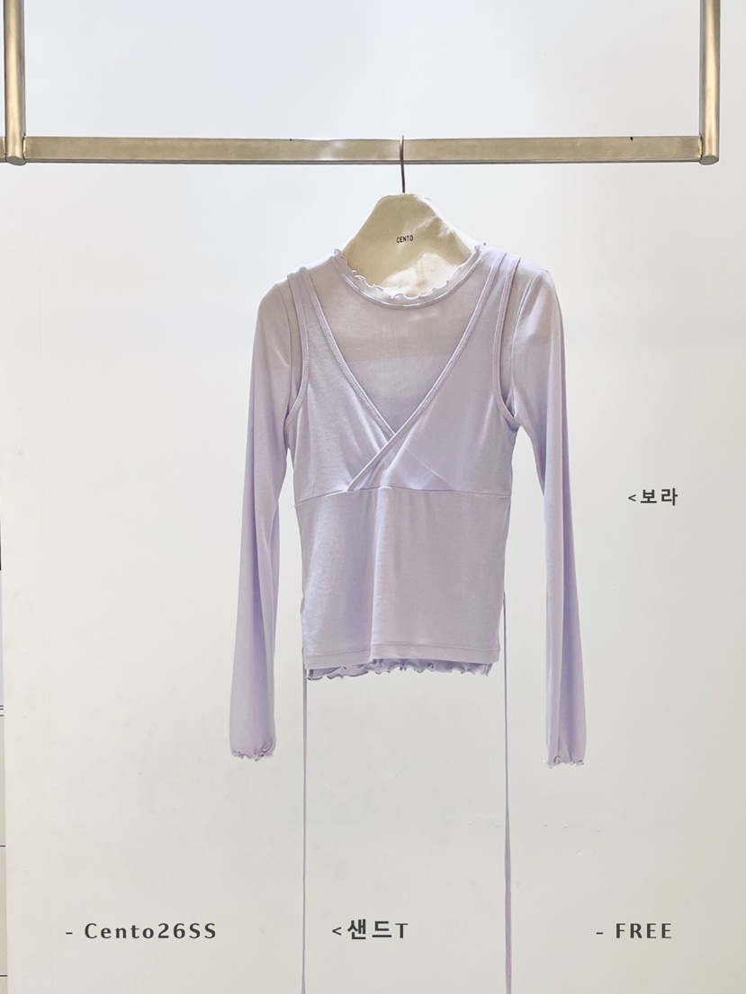 CENTO東大門直郵女士新品人氣職業26春夏真品長袖T恤假兩件CENTO長袖T恤圖色2