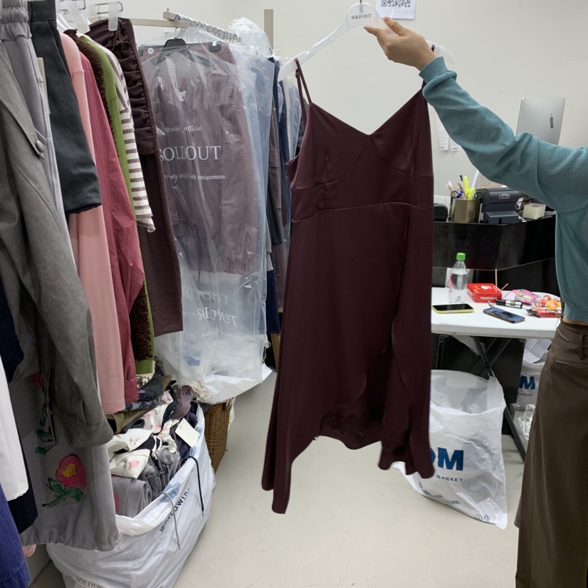 SOLD OUT東大門代購女裝新款熱賣時尚休閑職業連衣裙緞面SOLD OUT連衣裙圖色3