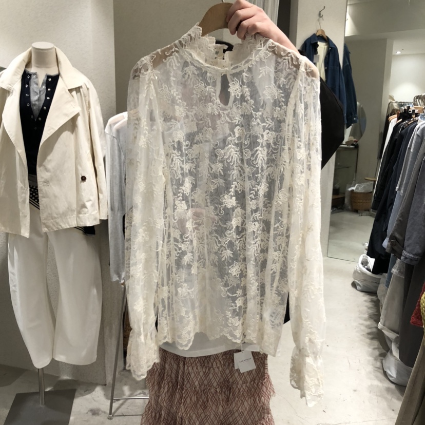 SSEMIENNE韓國代購女士新款熱賣休閑時尚26春夏長袖T恤蕾絲SSENIQUE長袖T恤圖色1