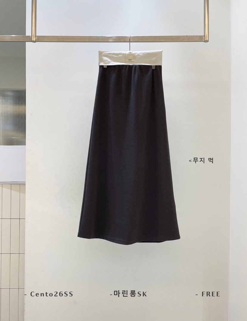 CENTO韓國代購女裝新品人氣真品熱賣時尚26春夏推薦職業長裙CENTO長裙圖色2墨色