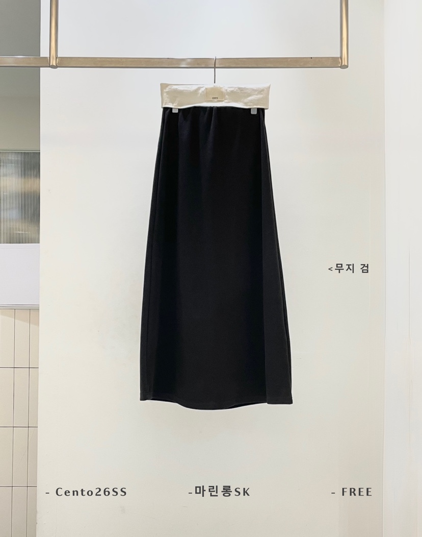 CENTO韓國代購女裝新品人氣真品熱賣時尚26春夏推薦職業長裙CENTO長裙圖色3黑色