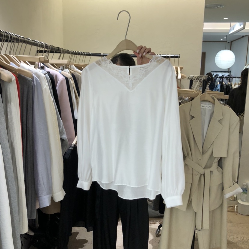 W AND J東大門實拍女裝新品人氣26春夏職業襯衫蕾絲衫蕾絲W AND J襯衫/蕾絲衫圖色2