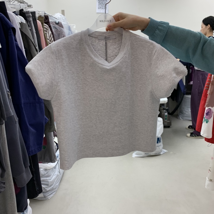 SOLD OUT東大門實拍女裝新款時尚真品推薦休閑熱賣T恤短款SOLD OUTT恤圖色1
