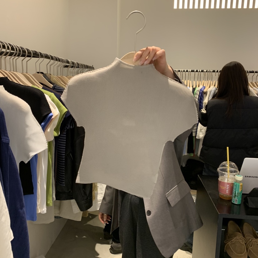 PLATE東大門代購女士新品人氣熱賣休閑時尚推薦真品T恤褶皺PLATET恤圖色1