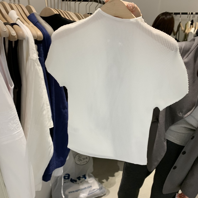 PLATE東大門代購女士新品人氣熱賣休閑時尚推薦真品T恤褶皺PLATET恤圖色2