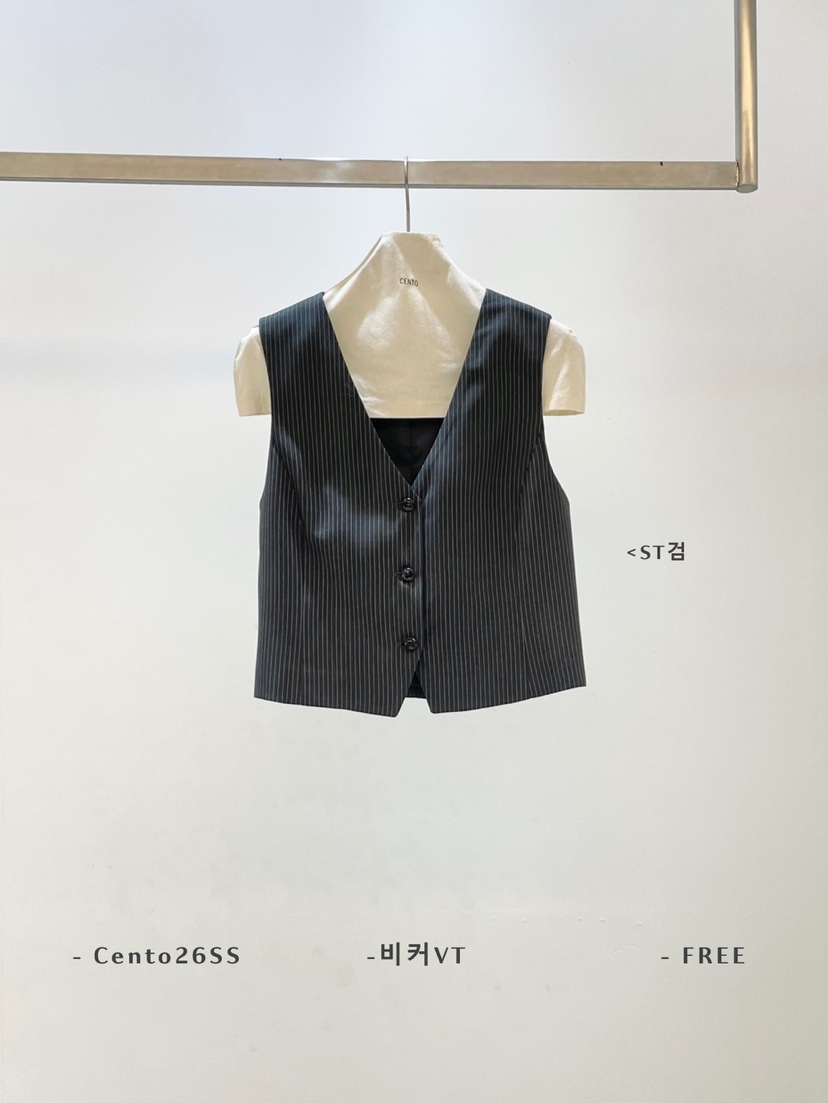 CENTO東大門直郵女士新品真品時尚熱賣休閑人氣推薦26春夏馬甲CENTO馬甲圖色3黑色