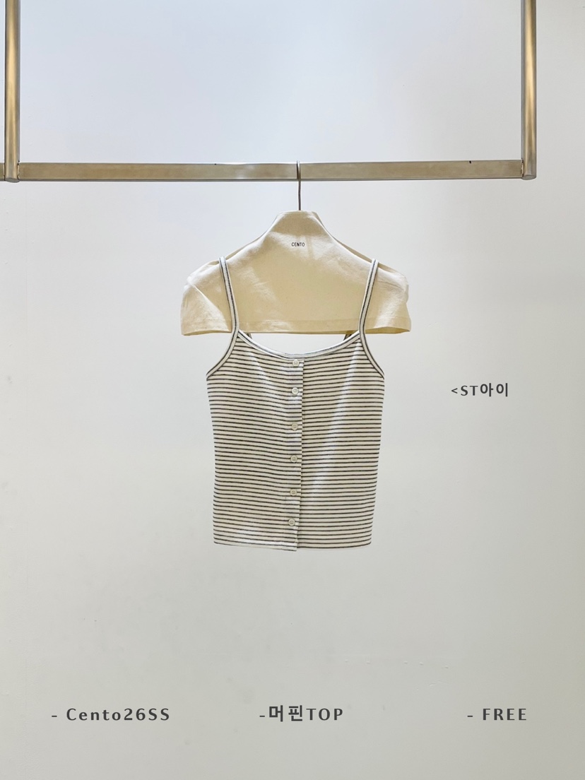 CENTO東大門直郵女裝新品職業休閑真品人氣26春夏吊帶背心CENTO吊帶/背心圖色1白色