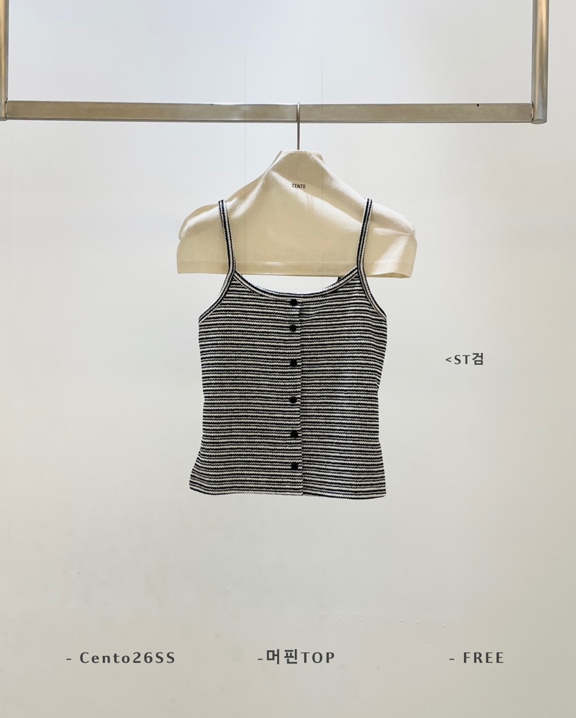 CENTO東大門直郵女裝新品職業休閑真品人氣26春夏吊帶背心CENTO吊帶/背心圖色3黑色