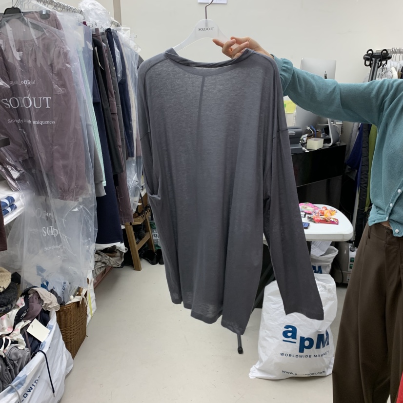 SOLD OUT韓國代購女裝新款26春夏熱賣休閑真品職業長袖T恤SOLD OUT長袖T恤圖色2