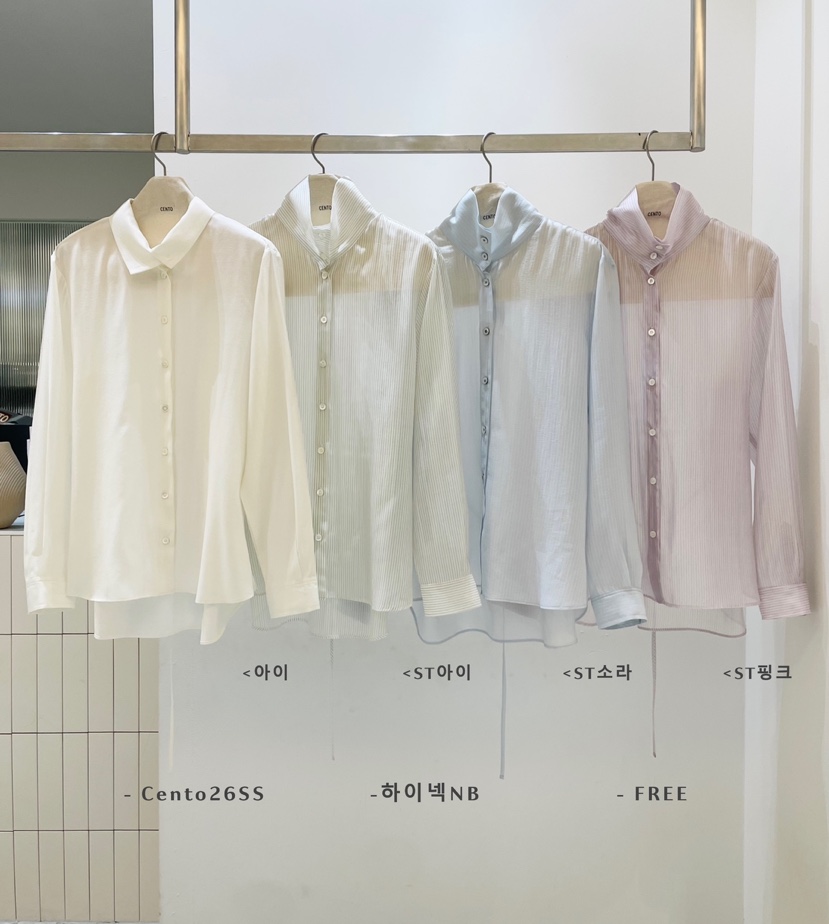 CENTO東大門直郵女裝新品真品推薦26春夏職業襯衫蕾絲衫高領CENTO襯衫/蕾絲衫