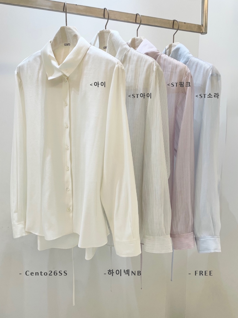 CENTO東大門直郵女裝新品真品推薦26春夏職業襯衫蕾絲衫高領CENTO襯衫/蕾絲衫