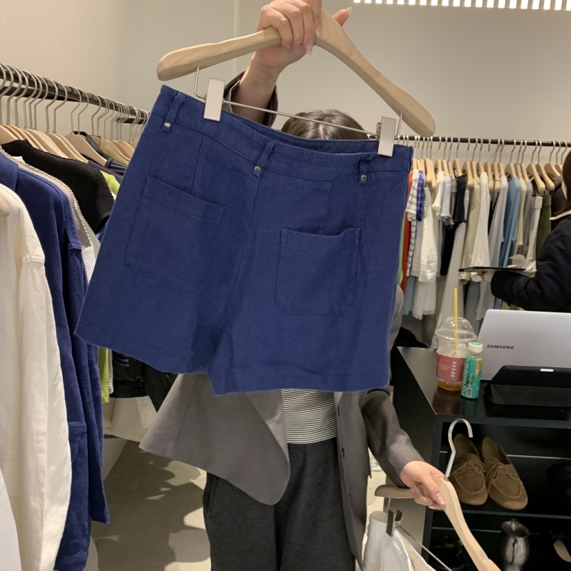 PLATE東大門代購女裝新款真品26春夏熱賣推薦休閑短褲亞麻PLATE短褲