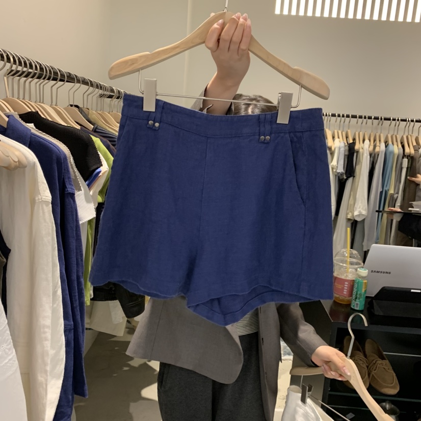 PLATE東大門代購女裝新款真品26春夏熱賣推薦休閑短褲亞麻PLATE短褲圖色2