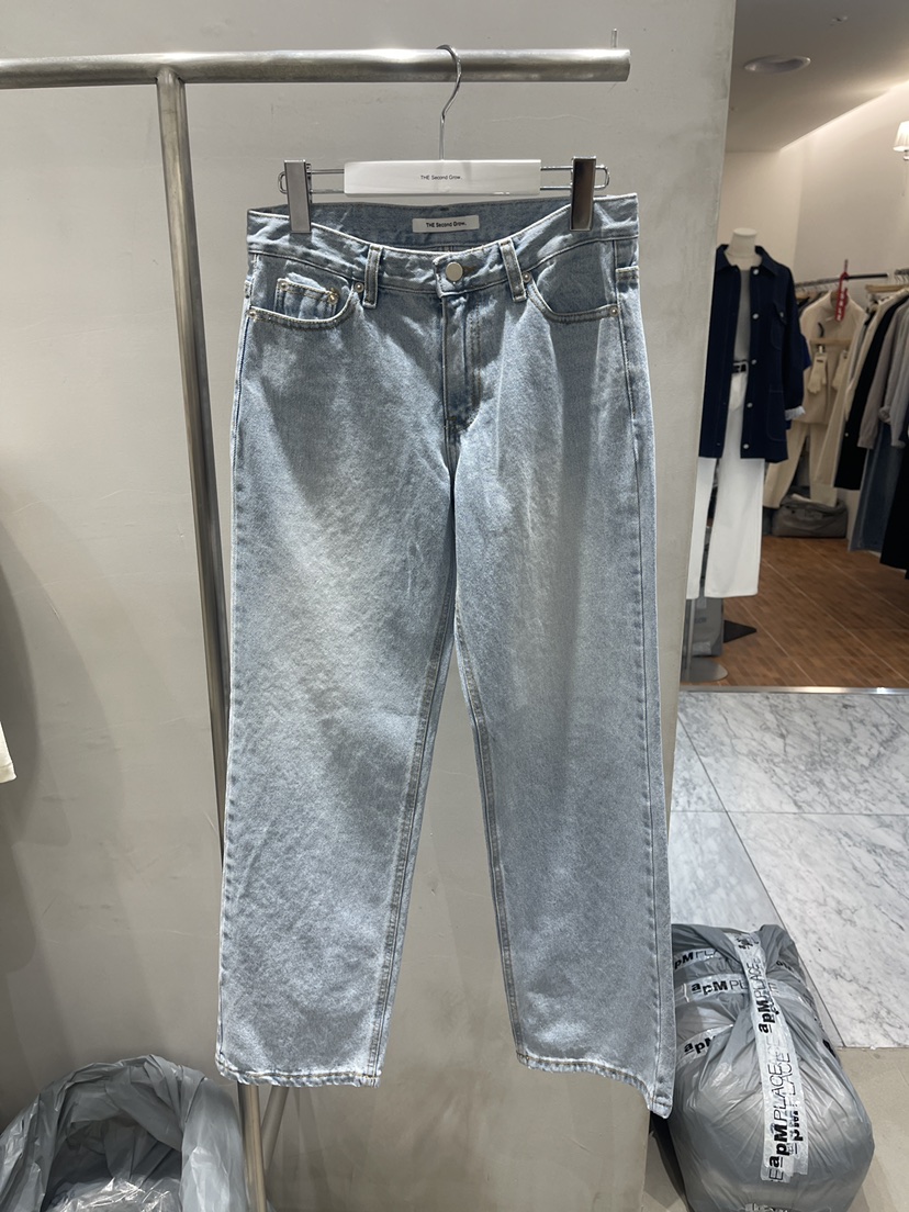 THE SECOND GROW/QUEENSRABBIT東大門直郵女裝新款推薦牛仔褲直筒牛仔THE SECOND GROW/QUEENSRABBIT牛仔褲圖色1