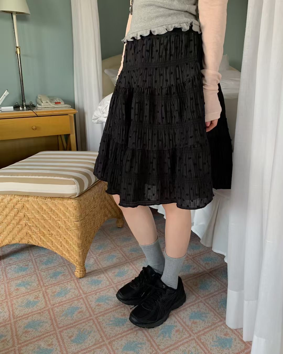 EZEDIARY東大門直郵女士新款職業真品休閑26春夏半身裙中短裙EZEDIARY半身裙/中短裙圖色2