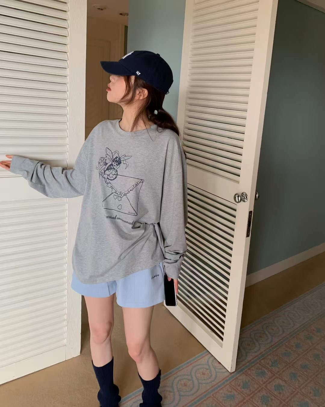 EZEDIARY東大門代購女裝新款休閑推薦職業人氣26春夏長袖T恤EZEDIARY長袖T恤