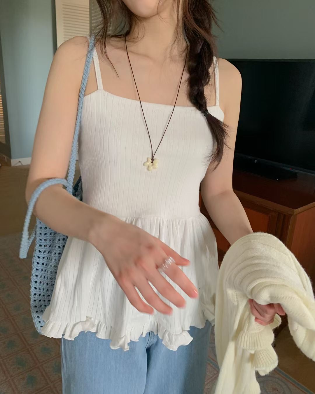 EZEDIARY東大門代購女裝新款時尚推薦真品職業人氣吊帶背心EZEDIARY吊帶/背心圖色1