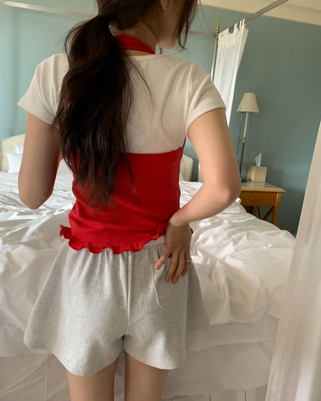 EZEDIARY韓國代購女士新款時尚休閑熱賣26春夏短褲刺繡鏤空EZEDIARY短褲