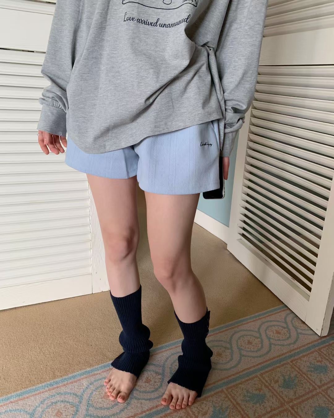 EZEDIARY韓國代購女士新款時尚休閑熱賣26春夏短褲刺繡鏤空EZEDIARY短褲圖色3