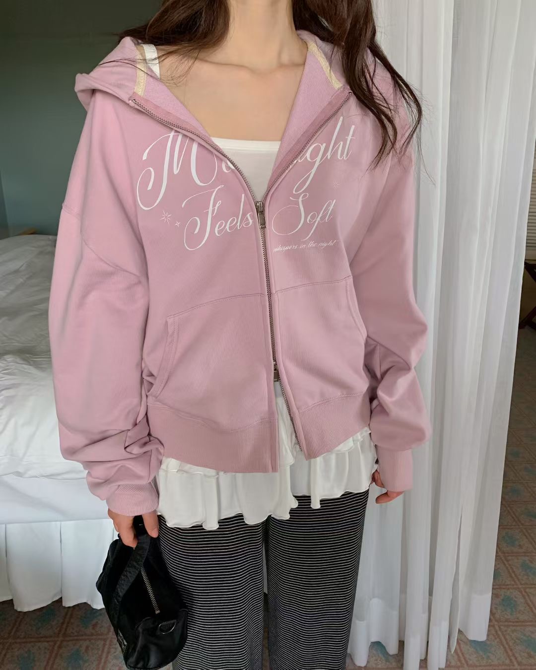 EZEDIARY韓國代購女士新品職業熱賣26春夏夾克連帽拉鏈衫EZEDIARY夾克圖色1