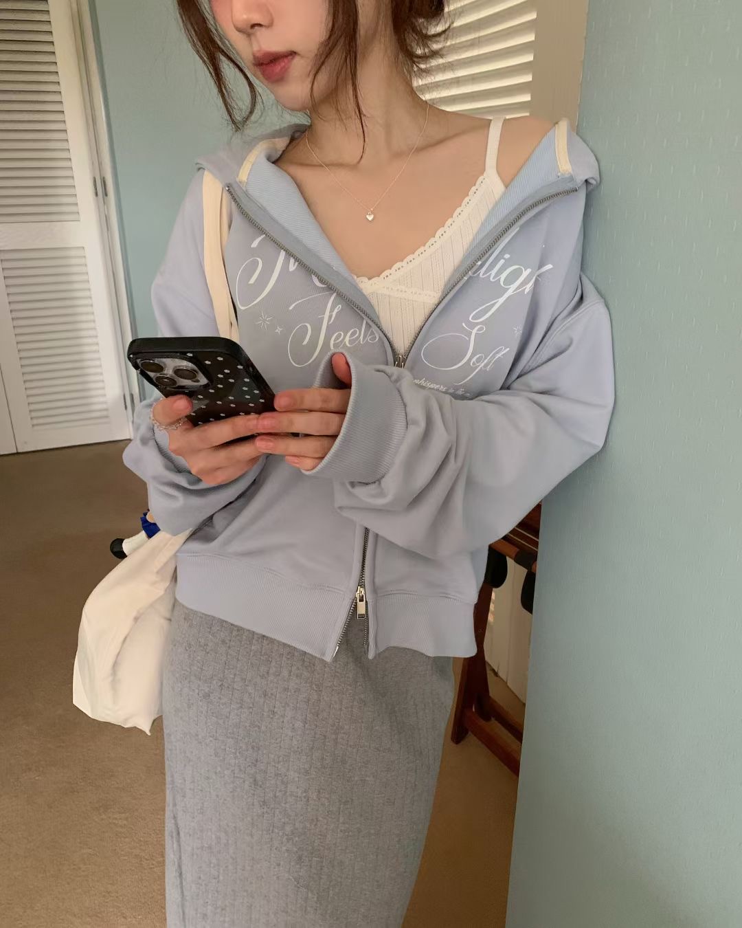 EZEDIARY韓國代購女士新品職業熱賣26春夏夾克連帽拉鏈衫EZEDIARY夾克圖色2