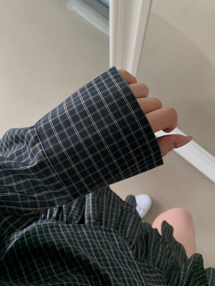 VERANDA韓國代購女士新品推薦休閑真品26春夏襯衫蕾絲衫格紋VERANDA襯衫/蕾絲衫