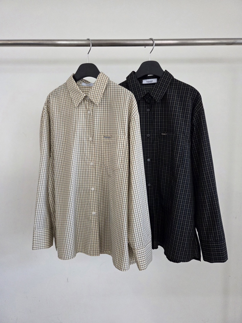 VERANDA韓國代購女士新品推薦休閑真品26春夏襯衫蕾絲衫格紋VERANDA襯衫/蕾絲衫